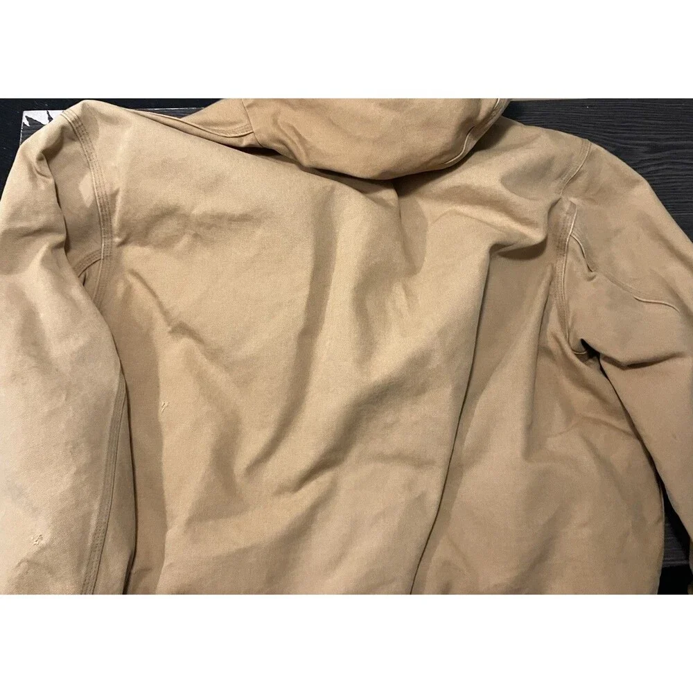 Carhartt Tan Duck Canvas Hooded Jacket J131 BRN Sz 4XL SEE DESC
